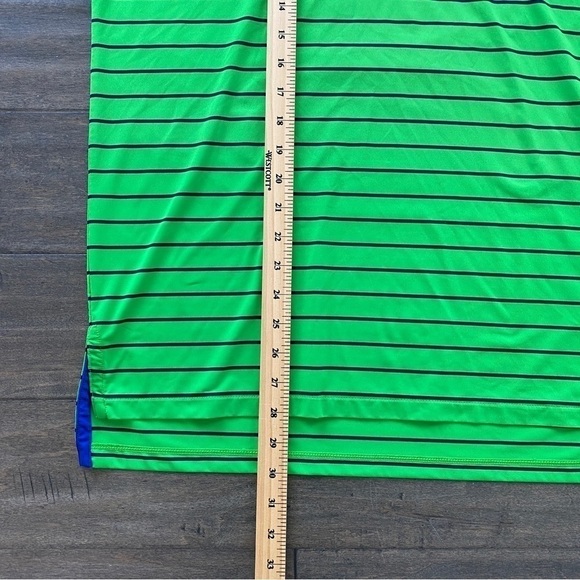 RLX Ralph Lauren Mens Sz M Green Navy Striped Stretch Golf Polo Shirt - Picture 7 of 7